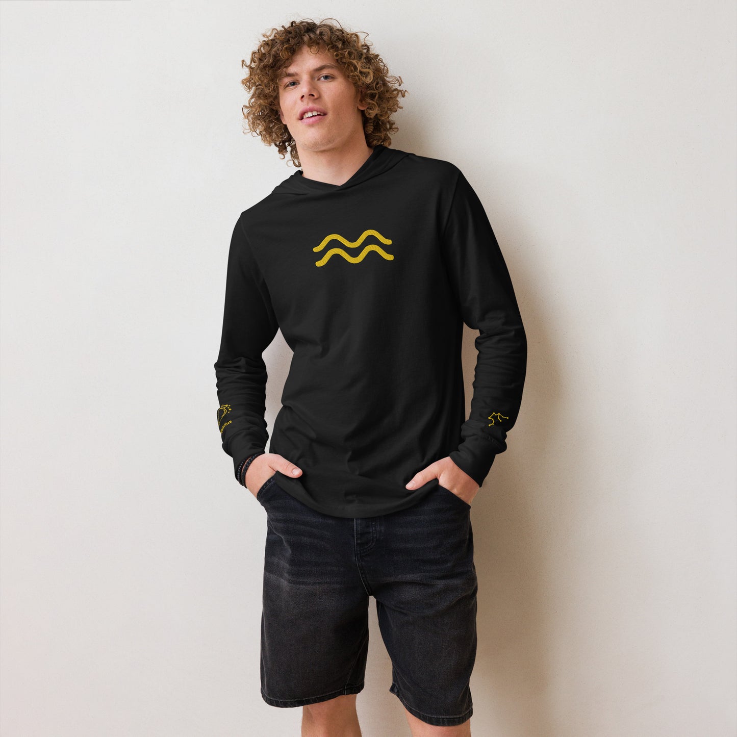 Men's Hooded Long-sleeve Tee – Aquarius