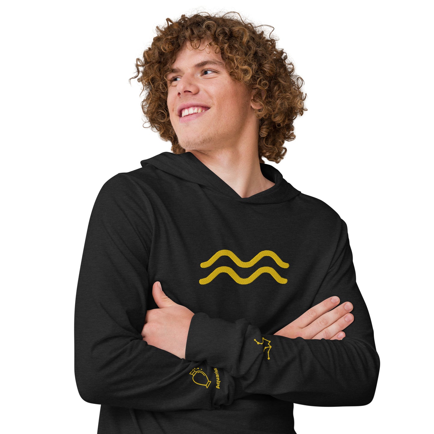 Men's Hooded Long-sleeve Tee – Aquarius