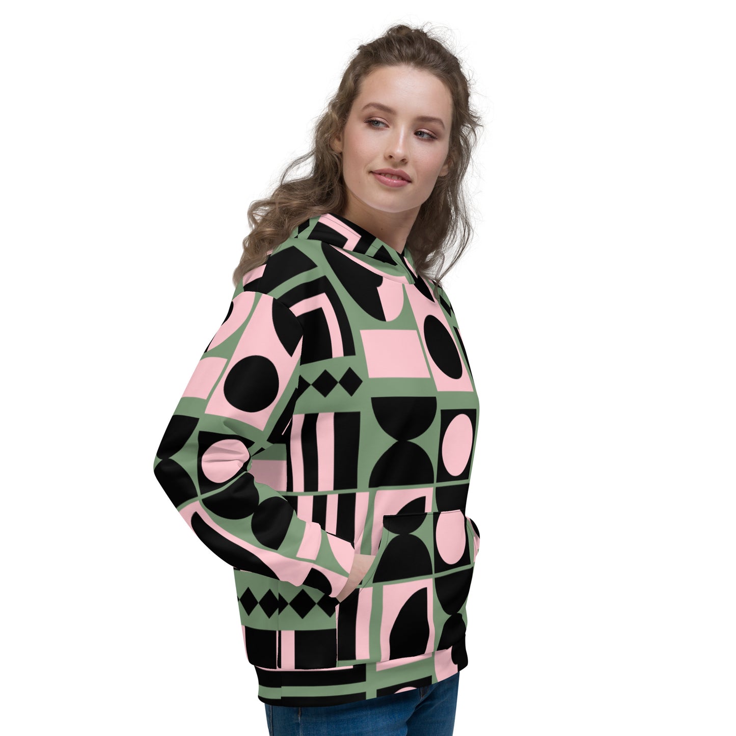 Geometric Pullover Hoodies for Women